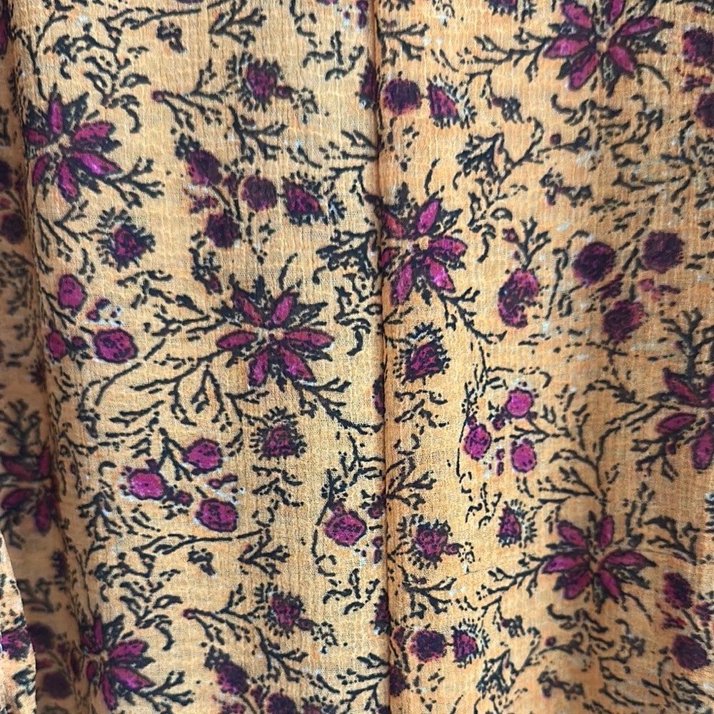 Floral Bohemian Maxi Dress - Orange and Red/Maroon - Free People - Picture 3 of 6